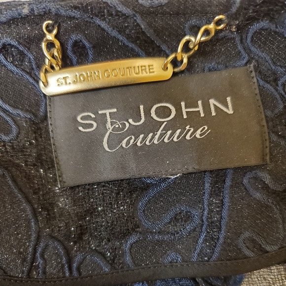 Saint John Couture Black and Blue Lace Jacket / Cape XL - Picture 8 of 8